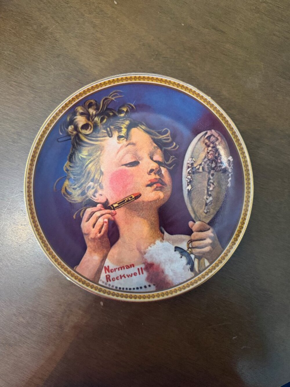 Vintage 1982 Norman Rockwell Collector Plate "Making Believe at the Mirror"